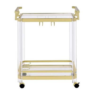 Start2Finish Aerin Server Cart with casters, featuring a sleek design and sturdy metal frame for versatile serving and storage.