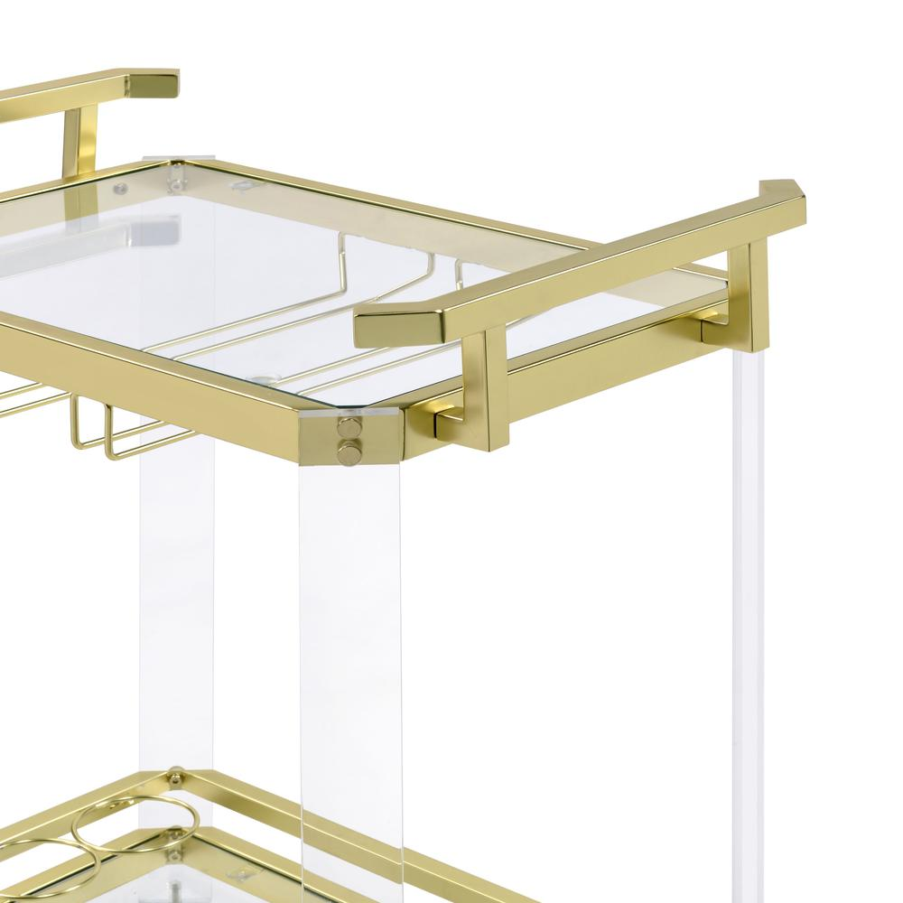 Aerin Server Cart with casters by Start2Finish, featuring a sleek design and sturdy wheels for easy mobility.