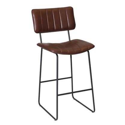 Start2Finish Tribeca Barstool with wooden seat and metal frame, showcasing a modern, sleek design for bar or kitchen use.