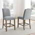 Start2Finish Grayson counter chair with nailhead trim, upholstered seat and wooden legs, modern bar stool for kitchen or bar area.