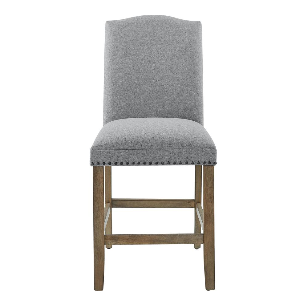Start2Finish Grayson counter chair with nailhead trim, featuring a cushioned seat and backrest, perfect for kitchen or bar seating.