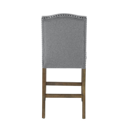 Start2Finish Grayson counter chair with nailhead trim, featuring a wooden frame and upholstered seat for stylish dining or bar use.