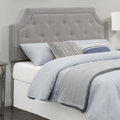 Grey Alta Full/Queen Headboard by Start2Finish, showcasing a modern upholstered headboard with a sleek design.