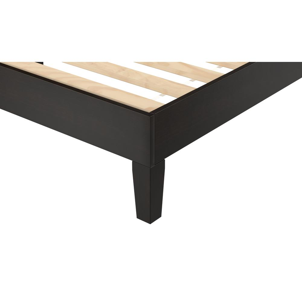 Start2Finish Nix Solid Wood Queen Platform Bed in black with sleek design and sturdy frame, shown in a modern bedroom setting.