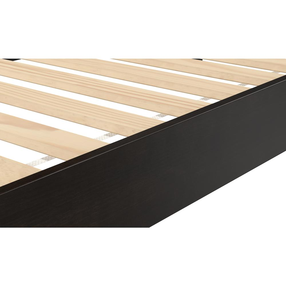 Start2Finish Nix solid wood platform bed in black, showcasing a sleek, modern design with a sturdy frame and clean lines.