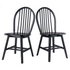 Black Windsor 2-piece chair set by Start2Finish, featuring classic wooden chairs with curved backs and cushioned seats.