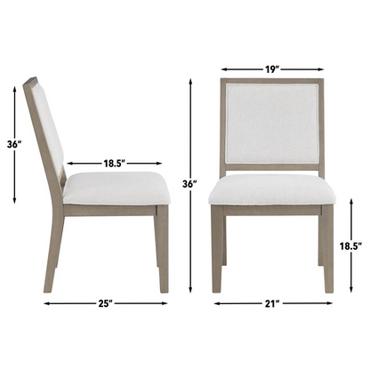 Start2Finish Lily Side Chair with wooden legs and cushioned beige fabric seat, modern design for dining or office use.