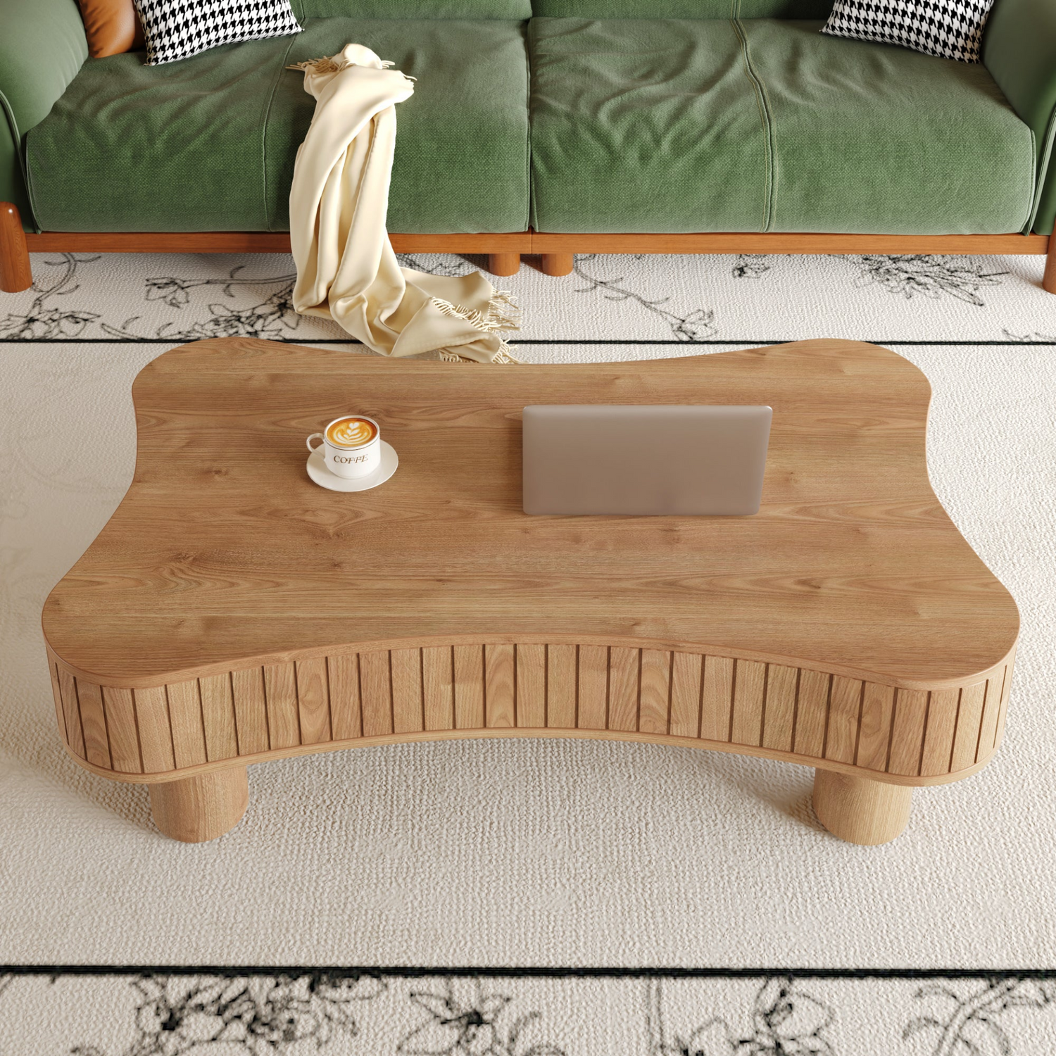 Light brown and black coffee table with lift-top storage, MDF and metal construction, ideal for living room decor.