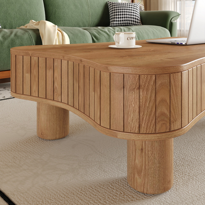 Light brown MDF and black metal coffee table with lift-top storage, ideal for modern living room furniture by Start2Finish.