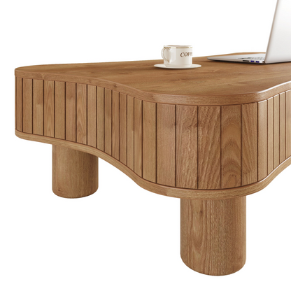 Light brown MDF and black metal coffee table with lift-top storage, ideal for living room, by Start2Finish.