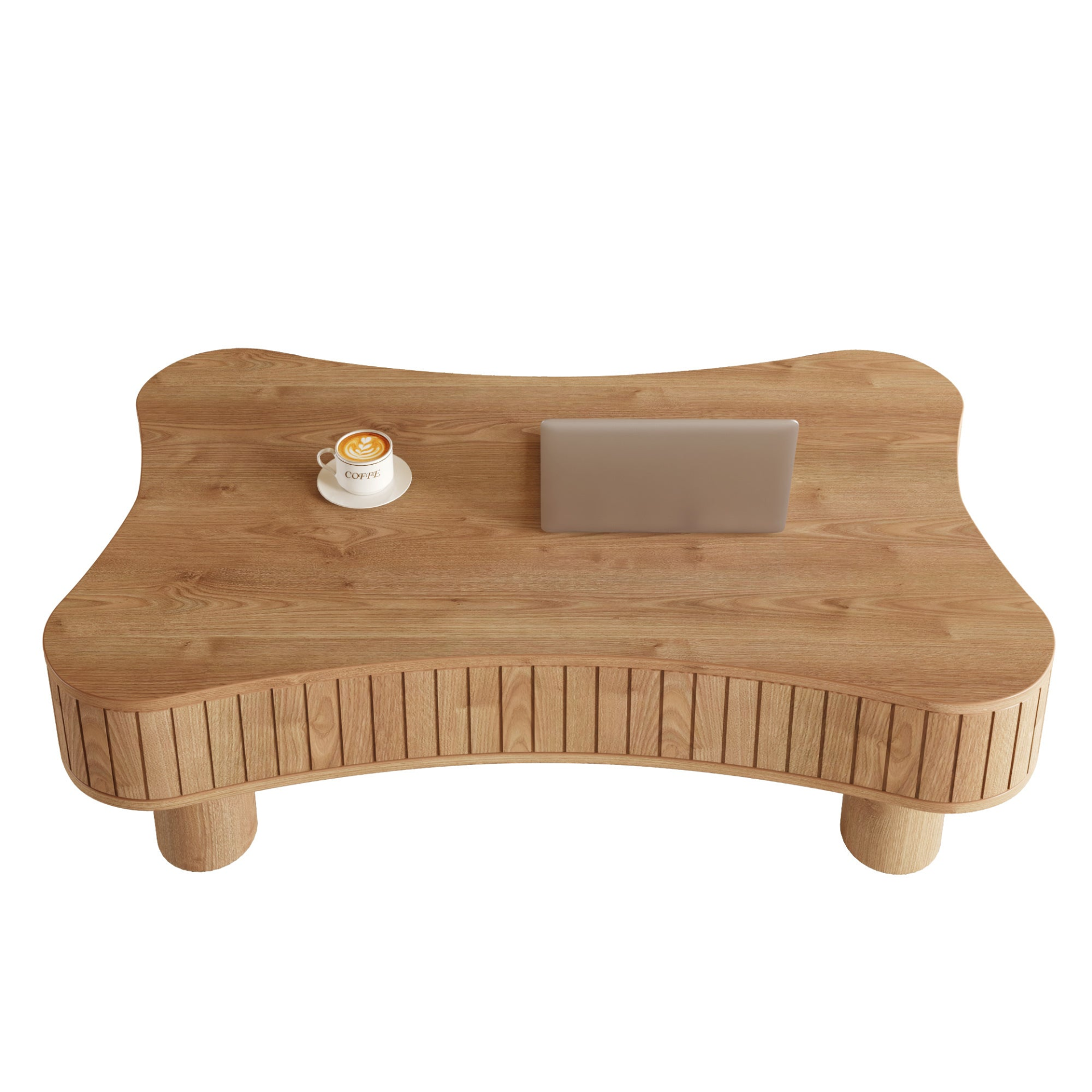 Light brown MDF and black metal coffee table with lift-top storage for living room by Start2Finish