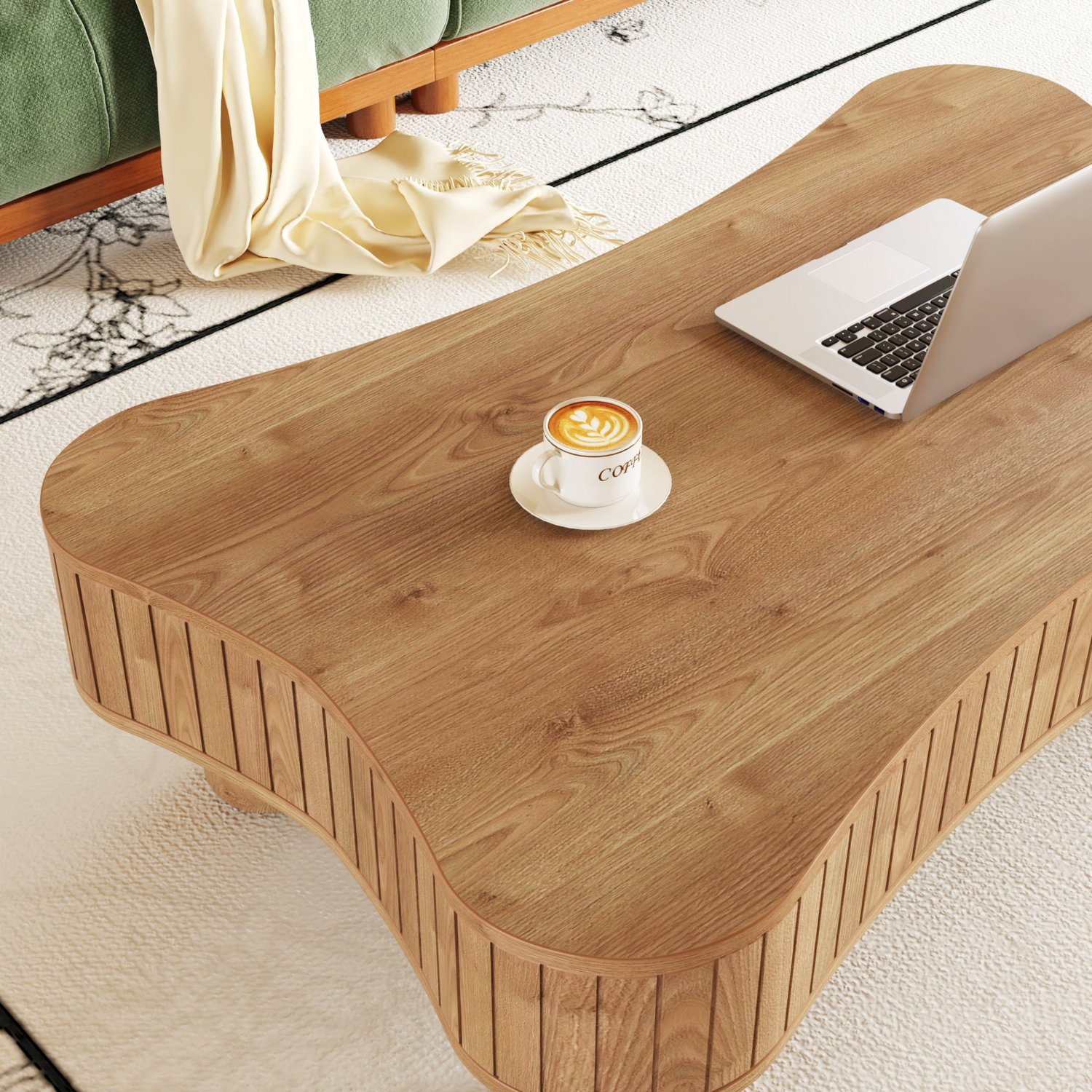 Light brown and black MDF and metal coffee table with lift-top storage, ideal for living room by Start2Finish