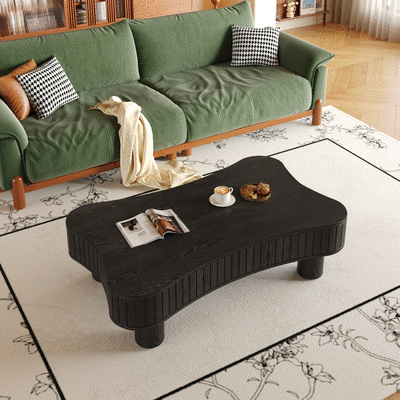 Light brown MDF and black metal coffee table with lift-top storage for living room, by Start2Finish, showing open top and sturdy design.