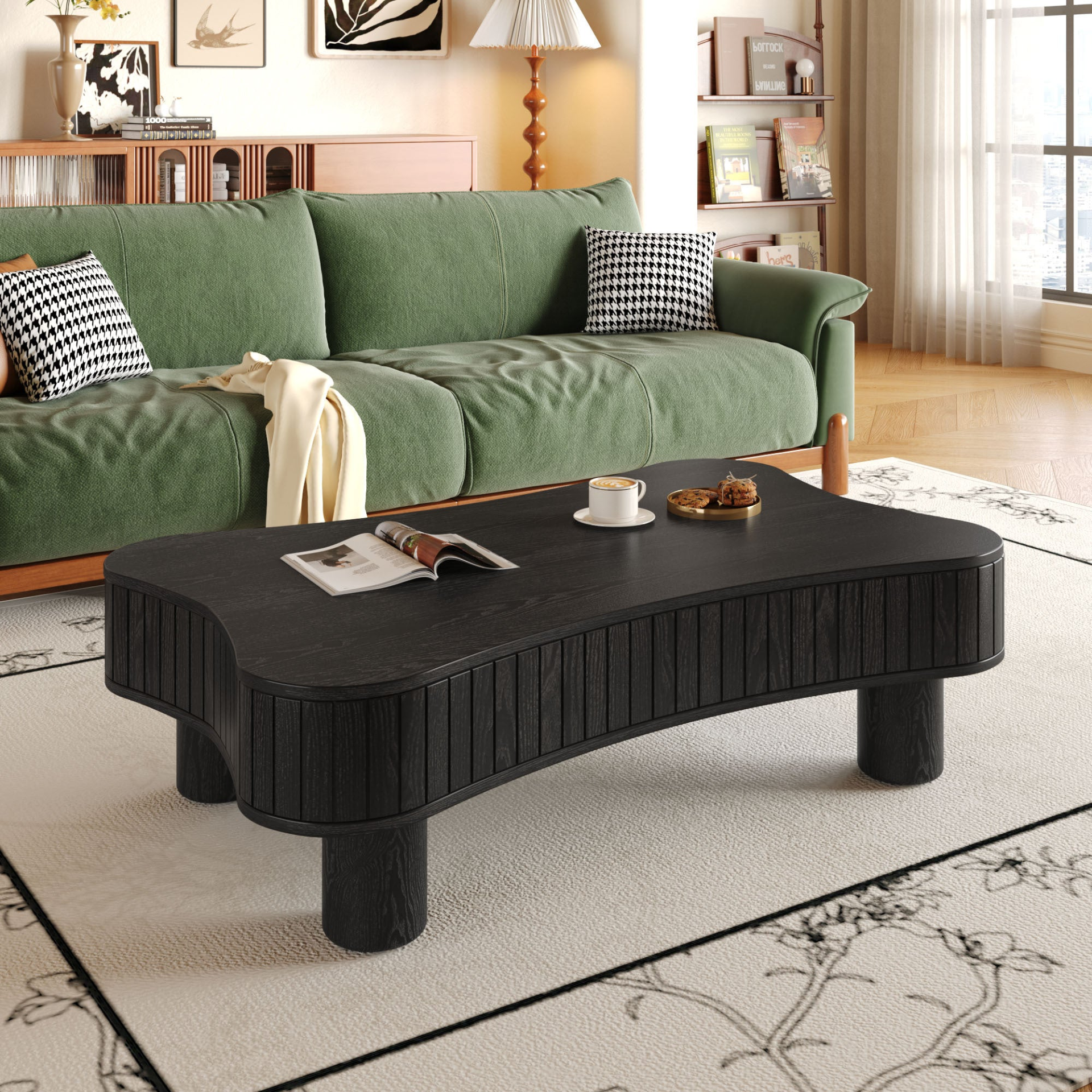 Light brown MDF and black metal coffee table with lift-top storage for living room, featuring a modern design and sturdy construction.