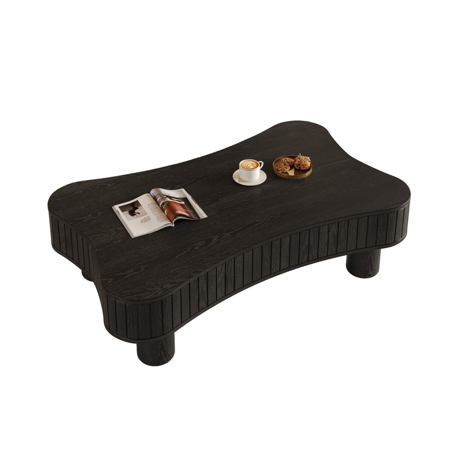 Light brown MDF and black metal coffee table with lift-top storage for living room by Start2Finish