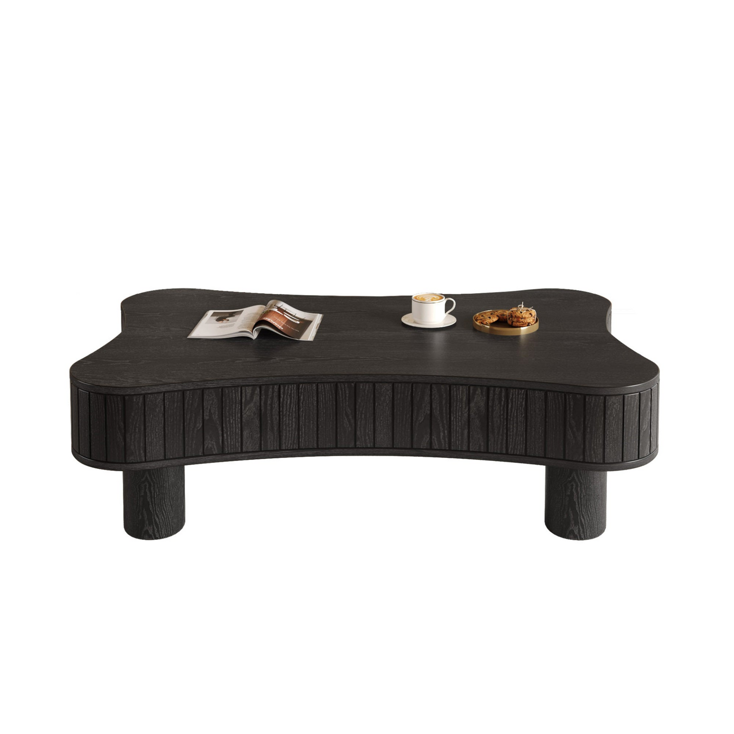 Light brown MDF and black metal coffee table with lift-top storage, ideal for living room, by Start2Finish.