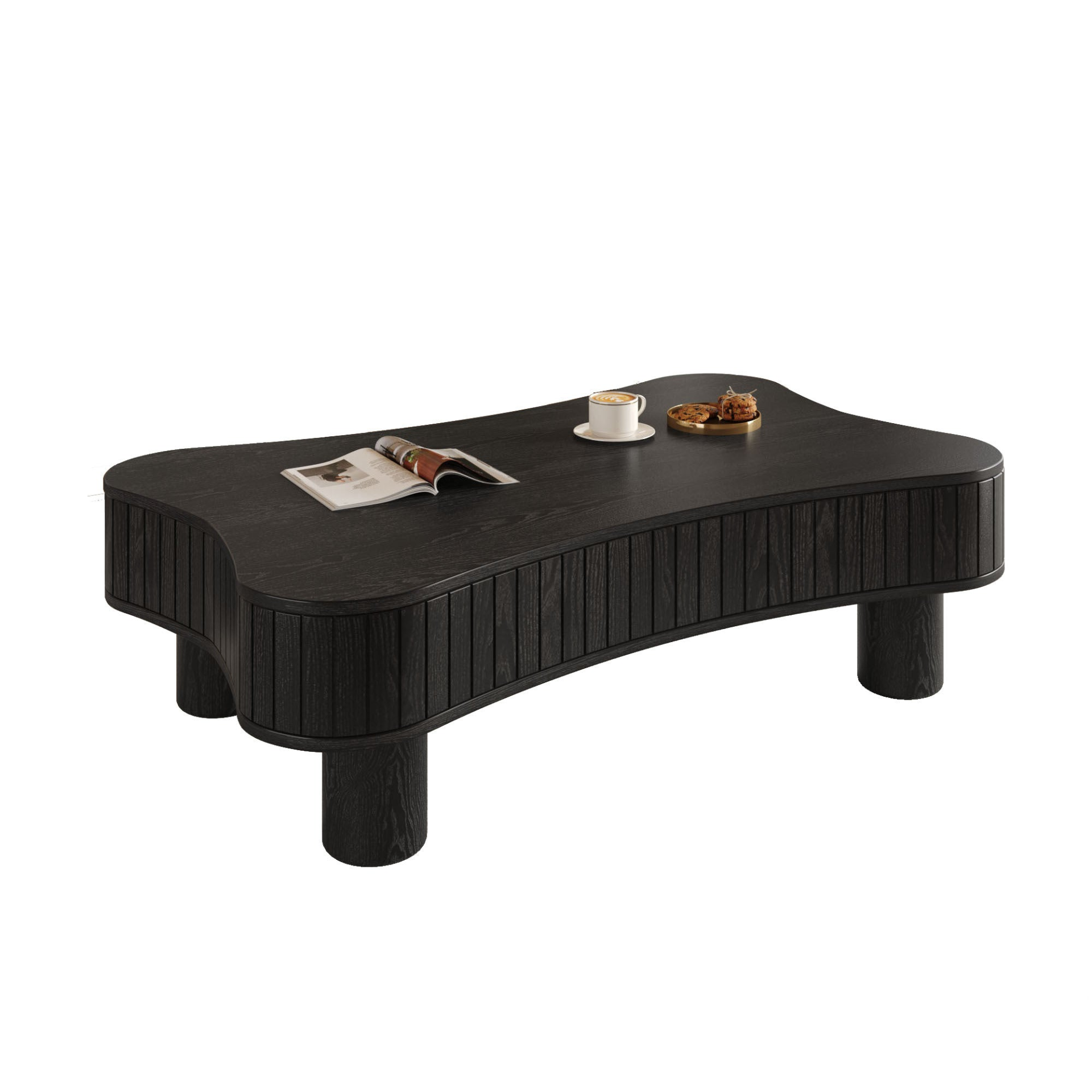 Light brown MDF and black metal coffee table with lift-top storage, ideal for living room use by Start2Finish.