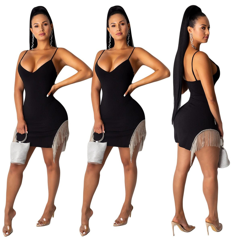 38YY5090 Autumn Winter Women Sexy Solid Spaghetti Strap Irregular