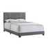 Addyson Queen upholstered bed in gunmetal fabric with a sleek, modern design and padded headboard for a stylish bedroom centerpiece.
