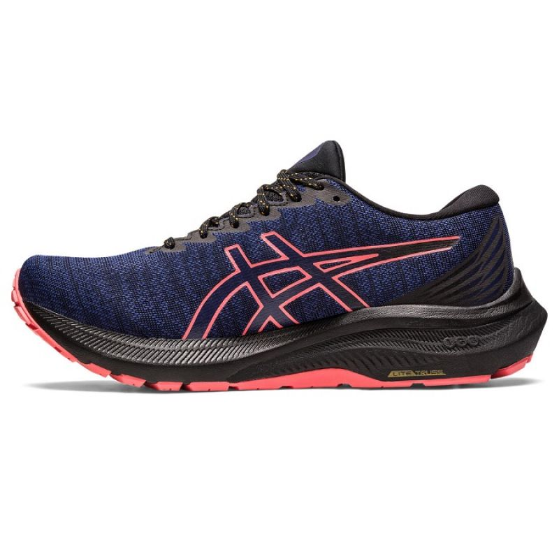 Asics GT 2000 11 GTX W running shoes in gray and black with waterproof Gore-Tex material, designed for comfort and support.