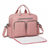 Start2Finish EQ2411 Kono diaper changing tote bag in pink with built-in changing mat, waterproof design, and thermal insulation.