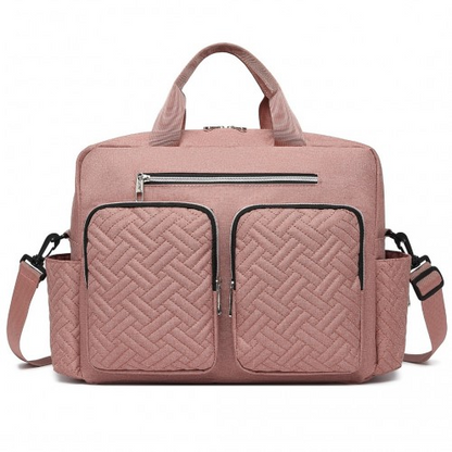 Start2Finish EQ2411 Kono diaper changing tote bag with built-in changing mat, waterproof pink bag with thermal insulation.