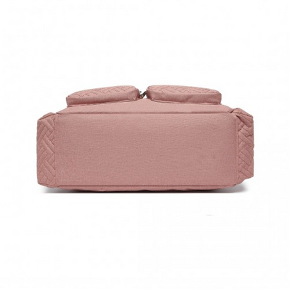 Start2Finish EQ2411 Kono diaper changing tote bag in pink with built-in changing mat, waterproof design, and thermal insulation features.
