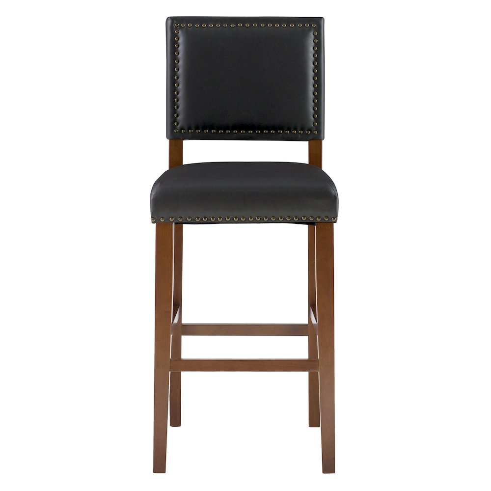 Black Brook Bar Stool by Start2Finish featuring a modern design with a cushioned seat and metal legs.