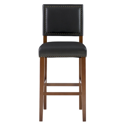 Black Brook Bar Stool by Start2Finish featuring a modern design with a cushioned seat and metal legs.