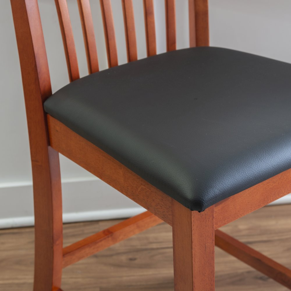 Start2Finish Triena 24-inch craftsman counter stool with wooden seat and metal frame, suitable for kitchen or bar area.