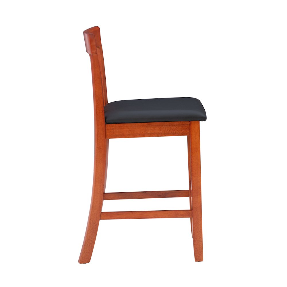 Start2Finish Triena 24-inch craftsman counter stool with wooden seat and metal frame, ideal for kitchen or bar area.