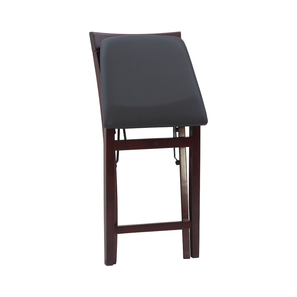 Start2Finish Triena 24-inch back-folding counter stool with wooden legs and X-back design, ideal for kitchen or bar seating.