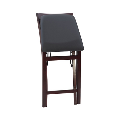 Start2Finish Triena 24-inch back-folding counter stool with wooden legs and X-back design, ideal for kitchen or bar seating.