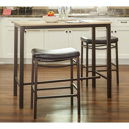 Start2Finish Betty three-piece pub set with a wooden table and matching chairs, perfect for casual dining or small gatherings.