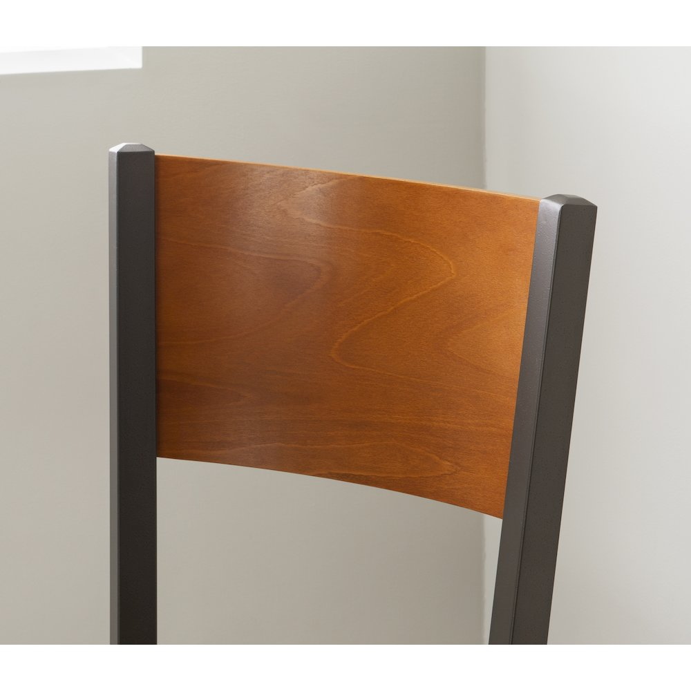Pair of brown Elmer Side Chairs by Start2Finish, featuring wooden legs and cushioned seats for dining or seating.