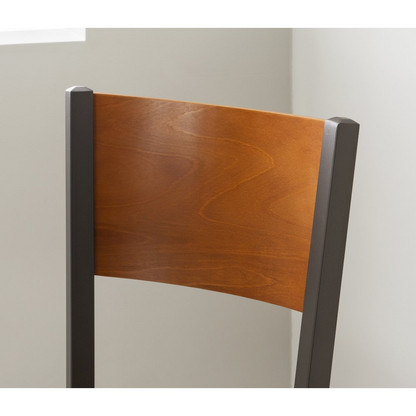 Pair of brown Elmer Side Chairs by Start2Finish, featuring wooden legs and cushioned seats for dining or seating.