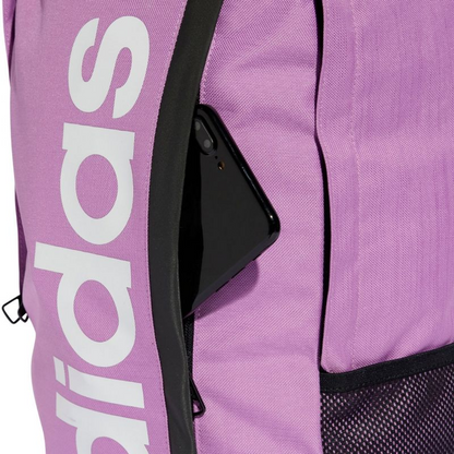 Start2Finish Adidas Essentials Linear IZ1902 backpack with large main compartment, adjustable straps, and front zip pocket.
