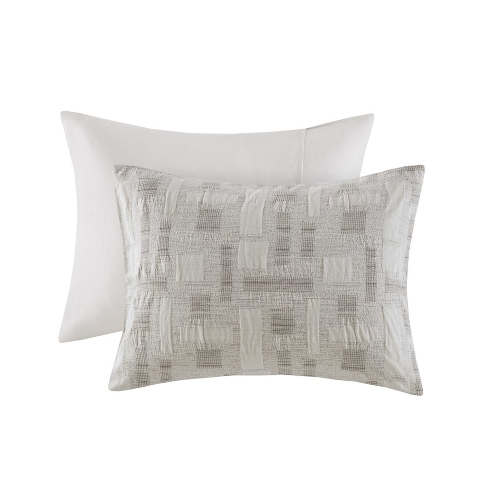 Cairo 3-piece cotton jacquard comforter set in ivory by Start2Finish, featuring elegant textured bedding with matching pillow shams