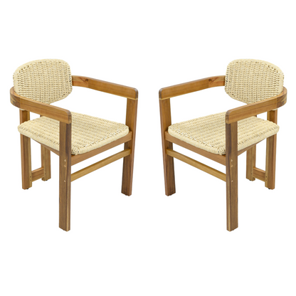 Beige rattan accent chair with wooden legs, ideal for living room or bedroom accent seating, by Start2Finish.