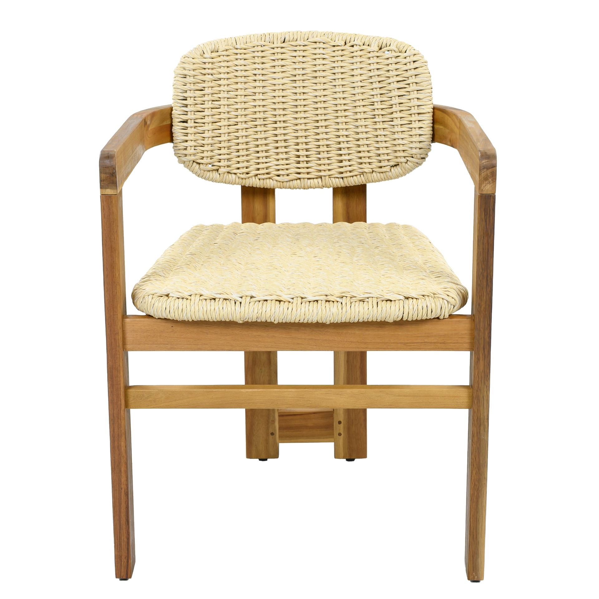 Start2Finish beige wood and rattan accent chair, perfect for living room or bedroom seating, with a stylish and natural design.