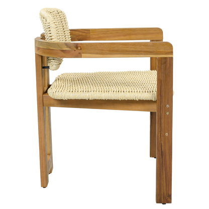 Start2Finish beige rattan accent chair with wooden legs, perfect for living room or bedroom seating.