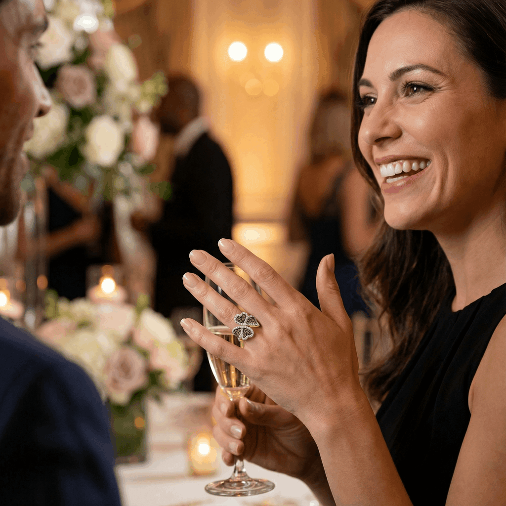 Women's 1.5ct Cognac Lab Diamond Heart Ring | 10K Yellow Gold | Draco
