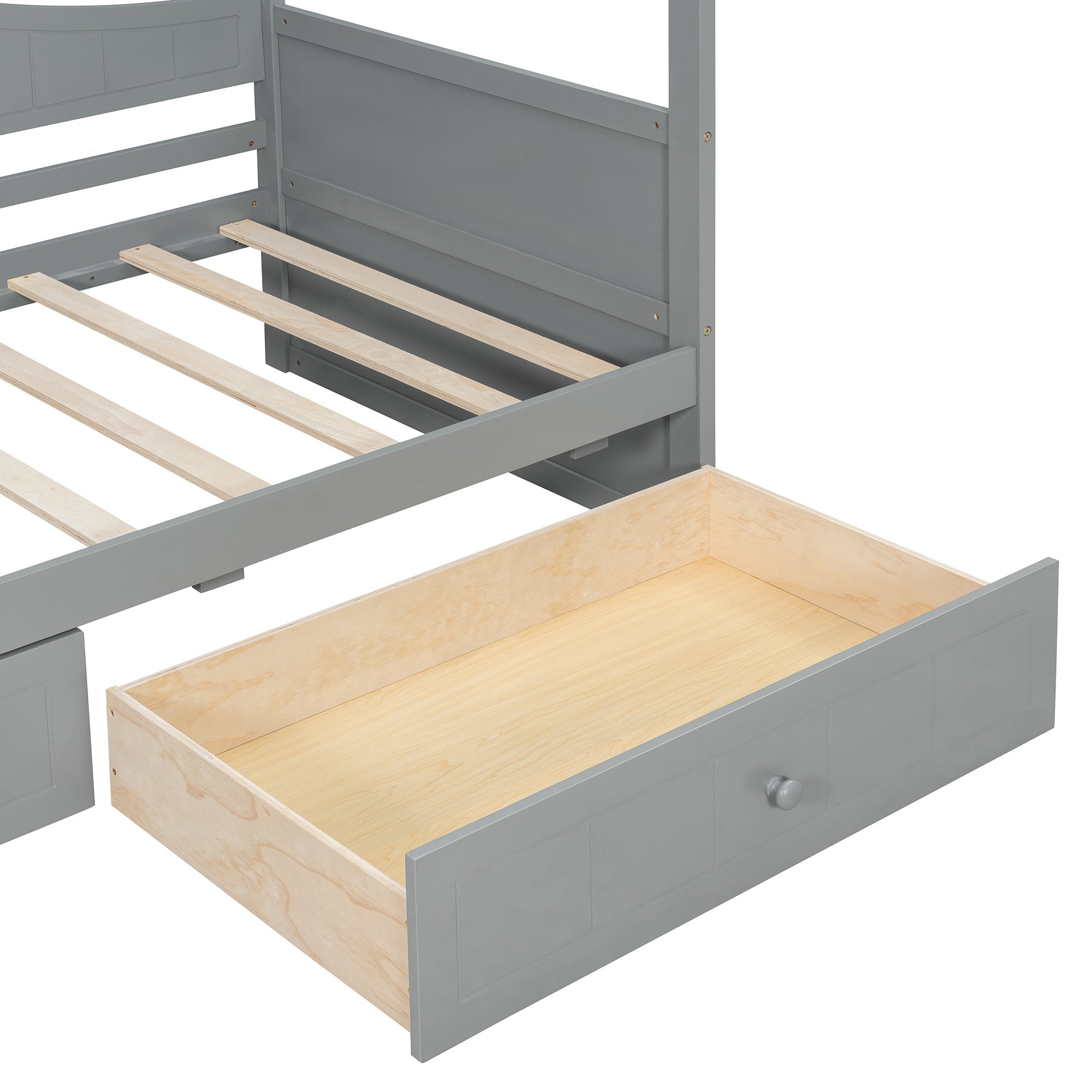 Twin Size Canopy Day Bed with 2 Drawers, Canopy Bed Frame for Bedroom