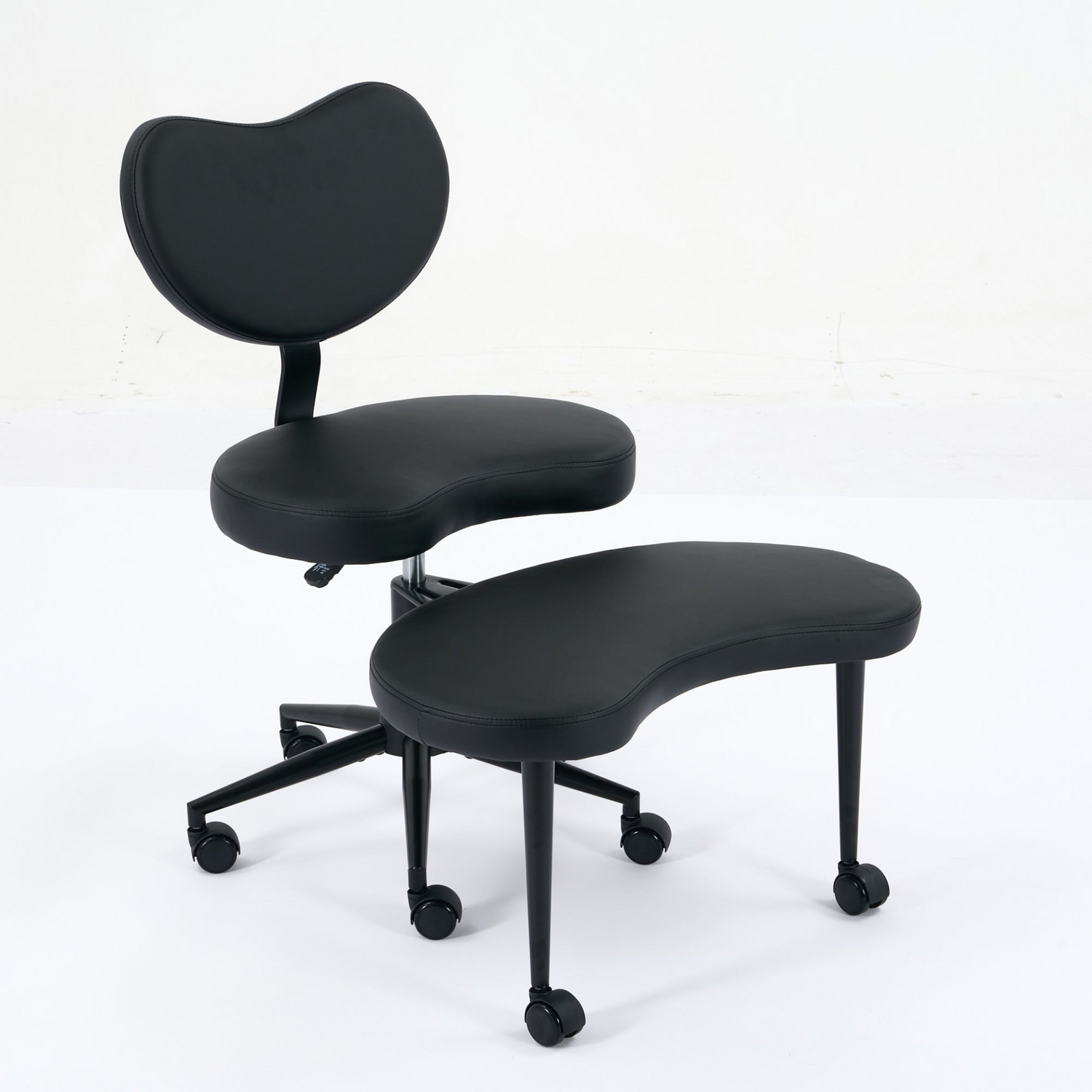 Black PU leather office chair by Start2Finish with USB port, power access, and swivel function for home office or vanity setup.