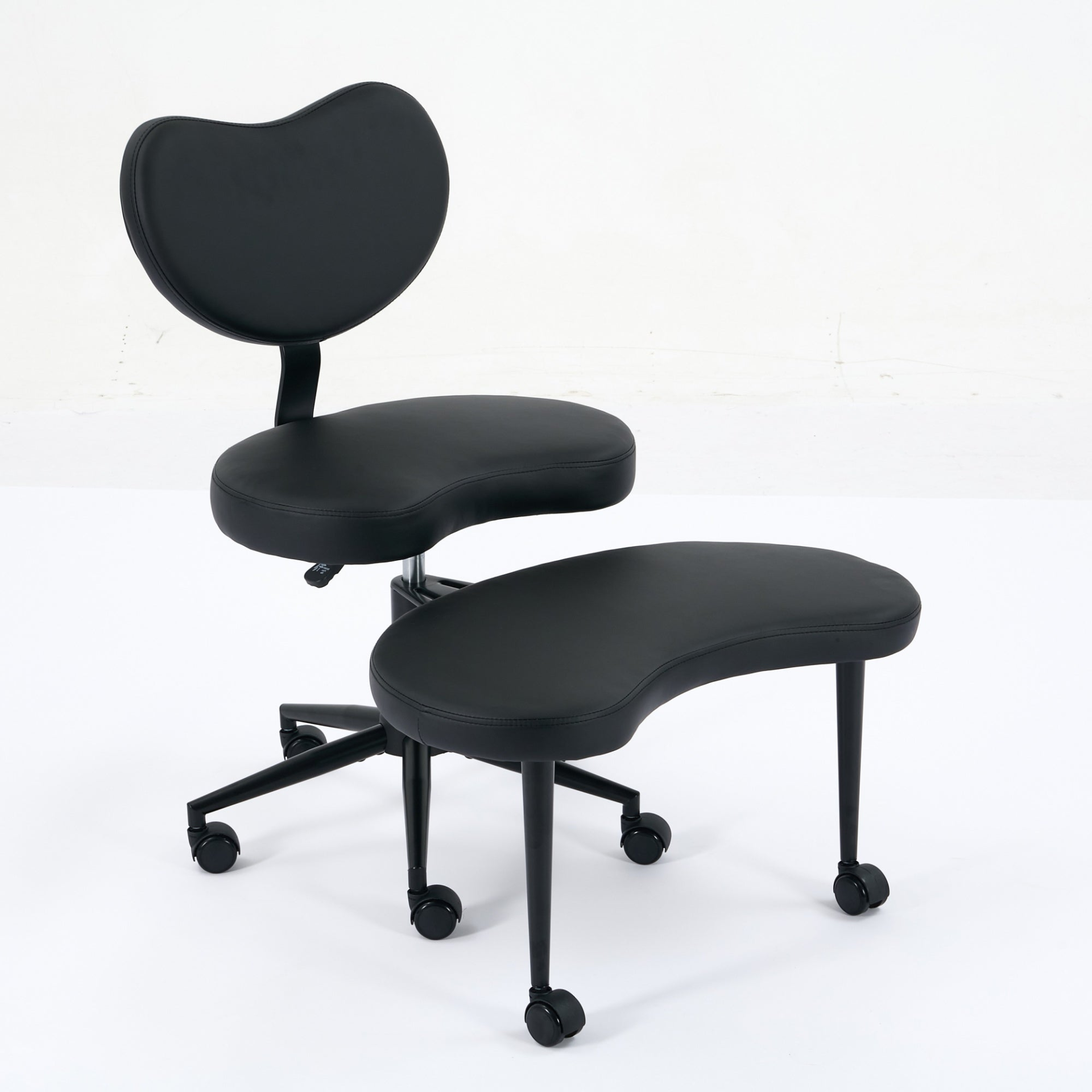 Black PU leather office chair by Start2Finish with USB port, power access, and swivel function for home office or vanity setup.