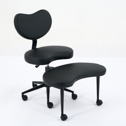 Black PU leather office chair by Start2Finish with USB port, power access, and swivel function for home office or vanity setup.