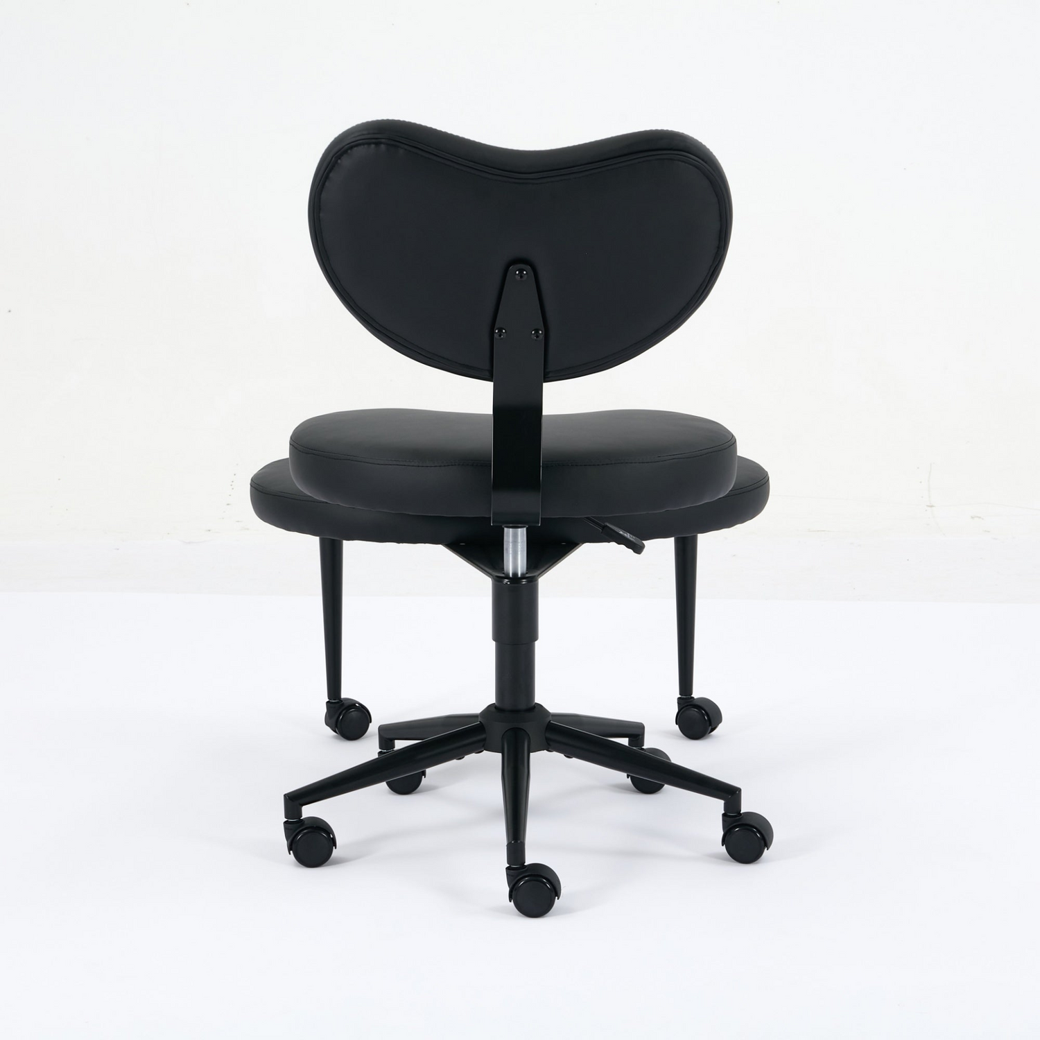 Black PU leather office chair with USB port, swivel base, and ergonomic design for home office or vanity desk by Start2Finish