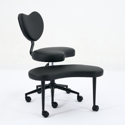Black PU leather office chair by Start2Finish with USB port, power access, and swivel for home office or vanity desk use.