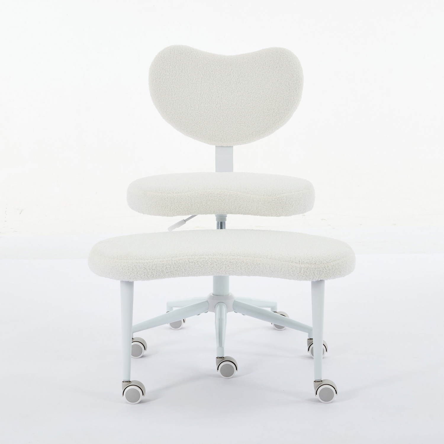 Black PU leather office chair with USB port, swivel base, and ergonomic design for home office or vanity desk.