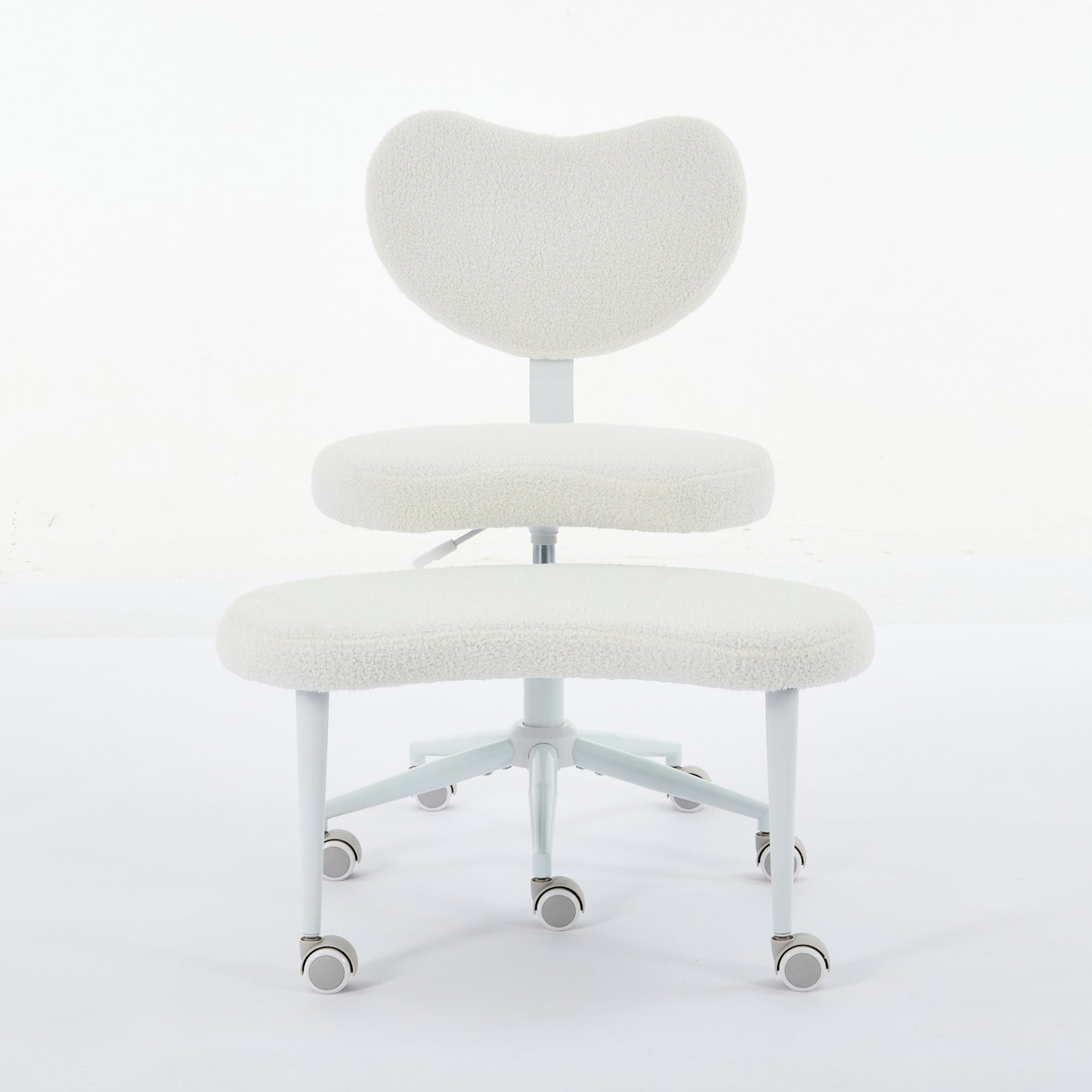 Black PU leather office chair with USB port, swivel base, and ergonomic design for home office or vanity desk.